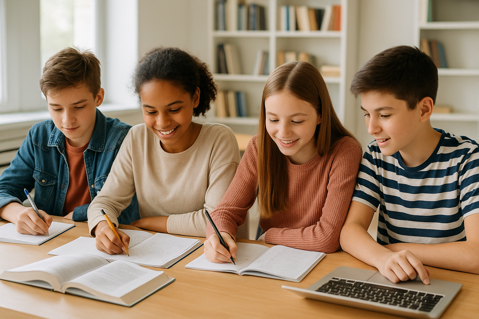Grade 7-8 students preparing for math contest